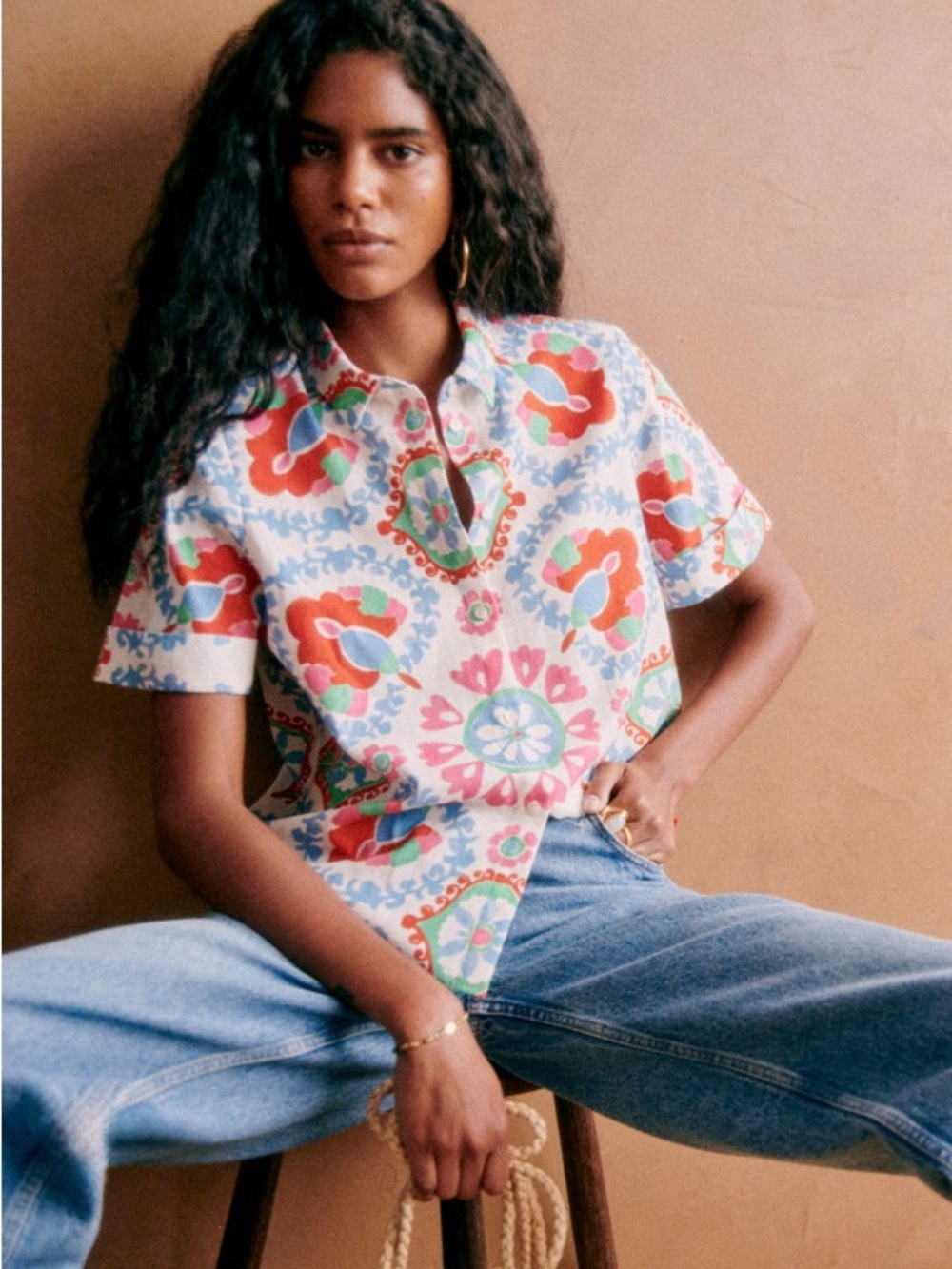 Sezane Livia Shirt in Brieno print